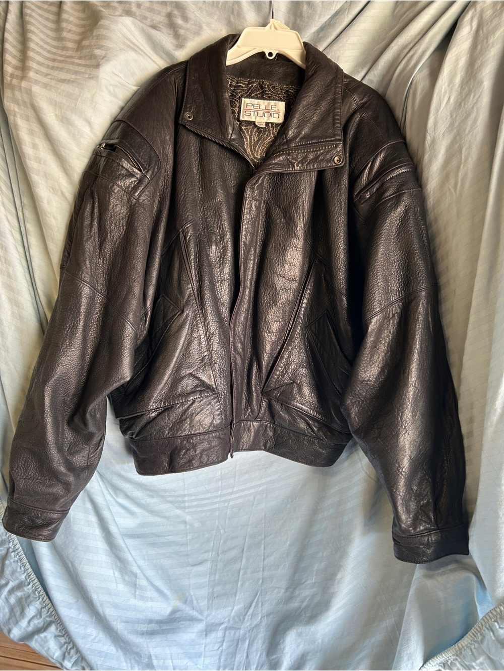 Pelle Studio Dark Brown Leather Bomber Jacket
